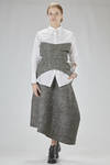 slim-fit bustier top in viscose, polyester, wool, acrylic, and elastane chevron - DAWEI 