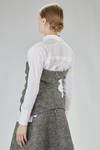 slim-fit bustier top in viscose, polyester, wool, acrylic, and elastane chevron - DAWEI 