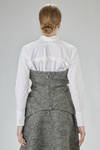 slim-fit bustier top in viscose, polyester, wool, acrylic, and elastane chevron - DAWEI 