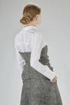 slim-fit bustier top in viscose, polyester, wool, acrylic, and elastane chevron - DAWEI 