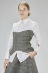 slim-fit bustier top in viscose, polyester, wool, acrylic, and elastane chevron - DAWEI 