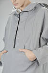 hip-length caban, wide, in washed and waterproof canvas of cotton, polyester, and polyamide - STUDIO B3 