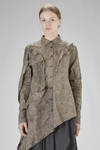 long and asymmetric shirt in hand-dyed cotton jacquard gauze - WEN PAN 