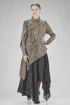 long and asymmetric shirt in hand-dyed cotton jacquard gauze - WEN PAN 