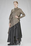 long and asymmetric shirt in hand-dyed cotton jacquard gauze - WEN PAN 
