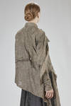long and asymmetric shirt in hand-dyed cotton jacquard gauze - WEN PAN 