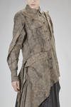 long and asymmetric shirt in hand-dyed cotton jacquard gauze - WEN PAN 