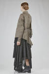 long and asymmetric shirt in hand-dyed cotton jacquard gauze - WEN PAN 