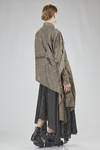 long and asymmetric shirt in hand-dyed cotton jacquard gauze - WEN PAN 