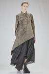 long and asymmetric shirt in hand-dyed cotton jacquard gauze - WEN PAN 