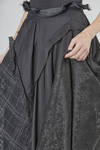 long, wide, and asymmetric skirt in embroidered cotton gauze, cotton, linen and polyester gauze, and washed ramie and polyester satin - WEN PAN 