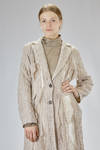 long and tapered overcoat in washed wool crepe - WEN PAN 