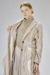 long and tapered overcoat in washed wool crepe - WEN PAN 