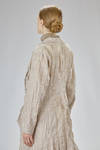 long and tapered overcoat in washed wool crepe - WEN PAN 