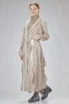 long and tapered overcoat in washed wool crepe - WEN PAN 