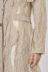 long and tapered overcoat in washed wool crepe - WEN PAN 