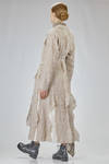 long and tapered overcoat in washed wool crepe - WEN PAN 