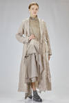 long and tapered overcoat in washed wool crepe - WEN PAN 