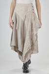 long, wide, and asymmetric skirt in panels of cotton gauze, virgin wool and cupro gauze - WEN PAN 