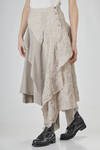 long, wide, and asymmetric skirt in panels of cotton gauze, virgin wool and cupro gauze - WEN PAN 