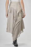 long, wide, and asymmetric skirt in panels of cotton gauze, virgin wool and cupro gauze - WEN PAN 