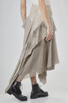 long, wide, and asymmetric skirt in panels of cotton gauze, virgin wool and cupro gauze - WEN PAN 