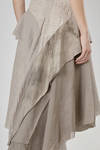 long, wide, and asymmetric skirt in panels of cotton gauze, virgin wool and cupro gauze - WEN PAN 