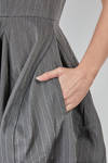 longuette dress, sleeveless in pinstriped serge polyester - COMME des GARÇONS - COMME des GARÇONS 
