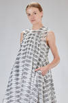 'sculpture' dress in multilayer cotton, cupro and nylon george in bicolor lozenge tone on tone - NOIR KEI NINOMIYA 