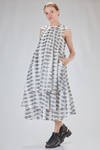 'sculpture' dress in multilayer cotton, cupro and nylon george in bicolor lozenge tone on tone - NOIR KEI NINOMIYA 