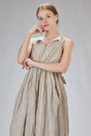 long and wide dress one side in embossed linen gauze and the other in cotton satin - DANIELA GREGIS 