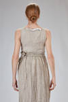 long and wide dress one side in embossed linen gauze and the other in cotton satin - DANIELA GREGIS 