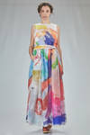long dress, sleeveless, in printed silk voile - DANIELA GREGIS 