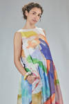 long dress, sleeveless, in printed silk voile - DANIELA GREGIS 
