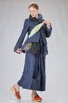 long and slim jacket, doubled in washed linen gauze and washed cotton satin - DANIELA GREGIS 