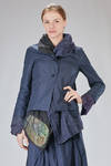 long and slim jacket, doubled in washed linen gauze and washed cotton satin - DANIELA GREGIS 