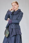 long and slim jacket, doubled in washed linen gauze and washed cotton satin - DANIELA GREGIS 