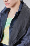 long and slim jacket, doubled in washed linen gauze and washed cotton satin - DANIELA GREGIS 