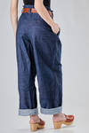 jeans ampio in denim di cotone lavato - DANIELA GREGIS 