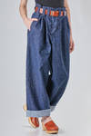 jeans ampio in denim di cotone lavato - DANIELA GREGIS 