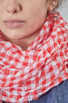 wide shawl in linen vichy - DANIELA GREGIS 