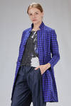 long and lean jacket in bicolor washed cotton vichy - DANIELA GREGIS 