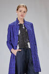 long and lean jacket in bicolor washed cotton vichy - DANIELA GREGIS 