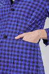 giacca lunga e asciutta in vichy bicolore di cotone lavato - DANIELA GREGIS 