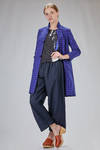 long and lean jacket in bicolor washed cotton vichy - DANIELA GREGIS 