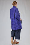 long and lean jacket in bicolor washed cotton vichy - DANIELA GREGIS 