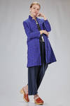long and lean jacket in bicolor washed cotton vichy - DANIELA GREGIS 
