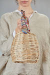 reed basket with multicolor stripes silk twill - DANIELA GREGIS 