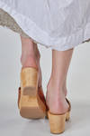 high clog in leather and wood - DANIELA GREGIS 