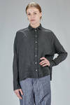 hip-lenght shirt, wide, in light linen canva - FORME D' EXPRESSION 